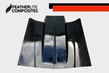 Load image into Gallery viewer, Black fiberglass Monte Carlo SS Hood by Featherlite Composites.