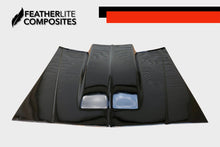 Load image into Gallery viewer, Black fiberglass Monte Carlo SS Hood by Featherlite Composites.