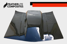Load image into Gallery viewer, Black 3rd Gen Camaro Hood made by Featherlite Composites. Made of fiberglass.