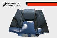 Load image into Gallery viewer, Black Foxbody Bubble Hood made by Featherlite Composites. Made of fiberglass.
