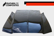 Load image into Gallery viewer, Black Chrysler 300 Hood made by Featherlite Composites. Made of fiberglass.
