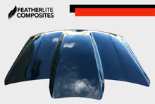 Load image into Gallery viewer, Black GMC Sierra Hood made by Featherlite Composites. Made of fiberglass.

