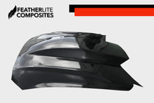 Load image into Gallery viewer, Black fiberglass hood for 2018+ Mustang made by Featherlite Composites