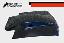 Load image into Gallery viewer, Black Hood for the 87-93 Foxbody mustang, bubble style, Outlaw hood, by Featherlite Composites. Made of fiberglass.