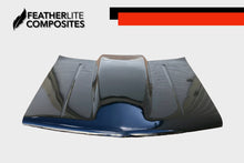 Load image into Gallery viewer, Black Chevy 1500 Hood for years 88-98 by Featherlite Composites.  Made of  fiberglass.