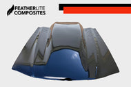 Black SN95 Mustang Hood made by Featherlite Composites. Made of fiberglass.
