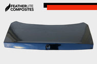 Black fiberglass decklid for Foxbody mustang made by Featherlite Composites