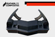 Black fiberglass front end for 2nd gen Camaro made by Featherlite Composites