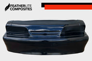 One Piece Black fiberglass front end only for Foxbody Mustang made by Featherlite Composites.