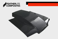 Black Fiberglass hood for Foxbody Mustang by Featherlite Composites