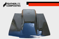 Black Foxbody Bubble Hood for 4 eye foxbody made by Featherlite Composites. Made of fiberglass.