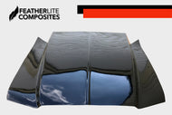 Black Chrysler 300 Hood made by Featherlite Composites. Made of fiberglass.