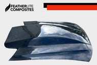 Black fiberglass hood for New Edge Mustang 99-04 made by Featherlite Composites