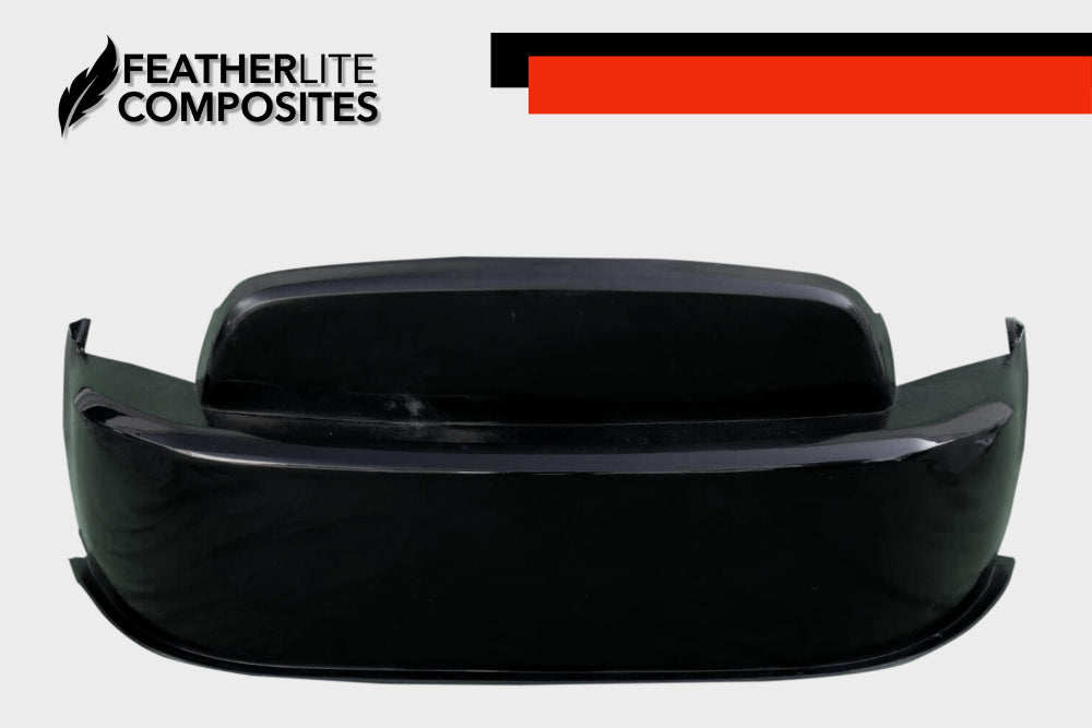 Black fiberglass front bumper for Ford Mustang 2013-2014 made by Featherlite Composites