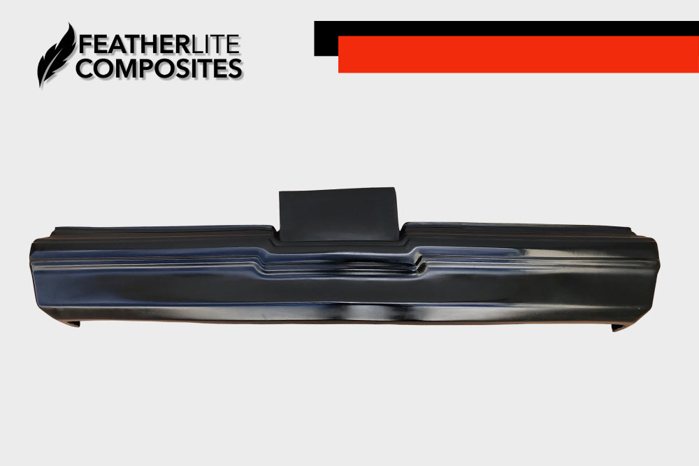 Black fiberglass rear bumper for Buick Regal made by Featherlite Composites