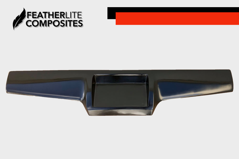 Black fiberglass roll pan for Gen 1 s10 made by Featherlite Composites