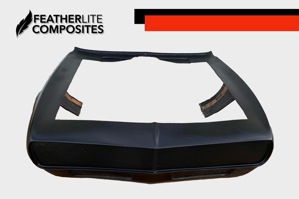 Black fiberglass front end for 67 Camaro by Featherlite Composites