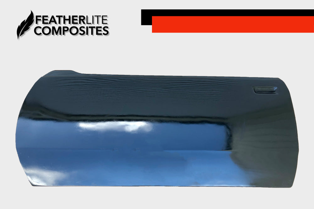 Outside of Black fiberglass door for 81-87 Buick Regal made by Featherlite Composites